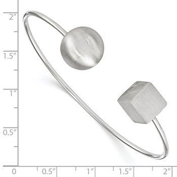 Leslie's Sterling Silver Rhodium-plated Radiant Essence Satin Bangle — alternate view