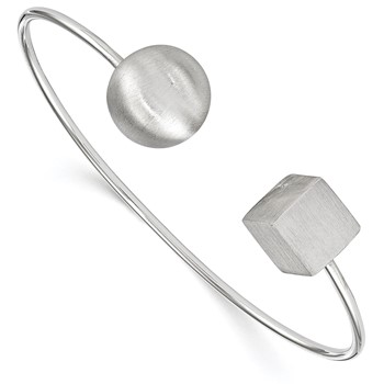 Leslie's Sterling Silver Rhodium-plated Radiant Essence Satin Bangle