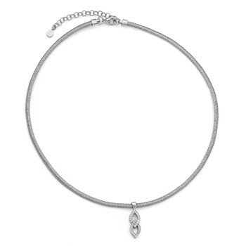 Leslie's Sterling Silver CZ w/2in ext. Necklace — alternate view