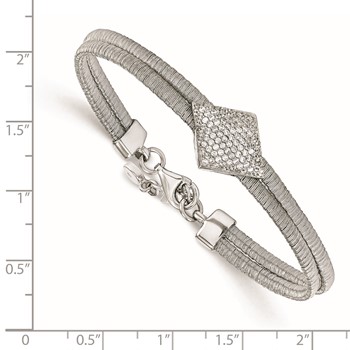 Leslie's Sterling Silver CZ w/1in ext. Bracelet — alternate view