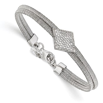 Leslie's Sterling Silver CZ w/1in ext. Bracelet