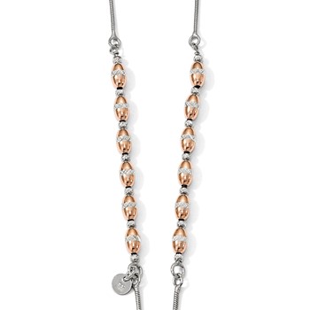 Leslie's Sterling Silver Rose Gold-plated D/C Adjustable Necklace — alternate view