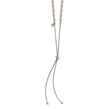 Leslie's Sterling Silver Rose Gold-plated D/C Adjustable Necklace