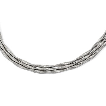 Leslie's Sterling Silver Rhodium-plated 3-strand with 2in ext. Necklace