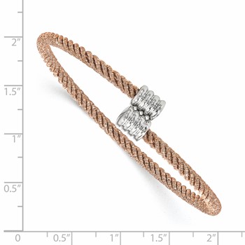 Leslie's Sterling Silver Rose Gold-tone Bangle — alternate view