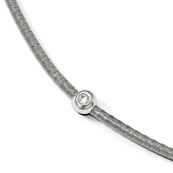 Leslie's Sterling Silver Polished CZ Necklace