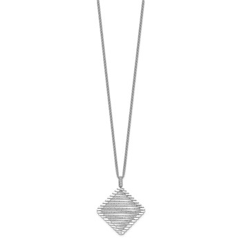 Leslie's Sterling Silver Rhodium-plated CZ Necklace — alternate view