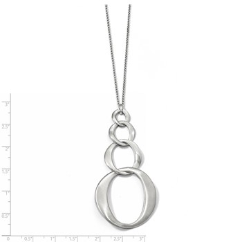 Leslie's Sterling Silver Rhodium-plated w/ 1in ext. Necklace — alternate view