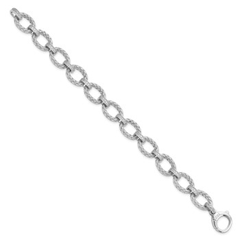 Leslie's Sterling Silver Rhodium-plated CZ Woven Link Bracelet — alternate view