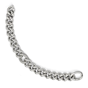 Leslie's Sterling Silver CZ Polished Woven Bracelet — alternate view