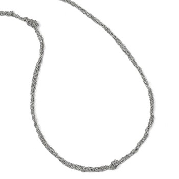 Leslie's Sterling Silver Polish D/C Double Twisted w/1.5in ext Necklace — alternate view