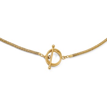 Leslie's Sterling Silver Gold-plated D/C Toggle Bracelet/Necklace
