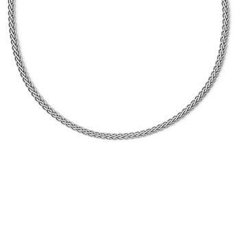 Leslie's Sterling Silver RH-plated Flat D/C Spiga Necklace — alternate view