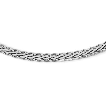 Leslie's Sterling Silver RH-plated Flat D/C Spiga Necklace