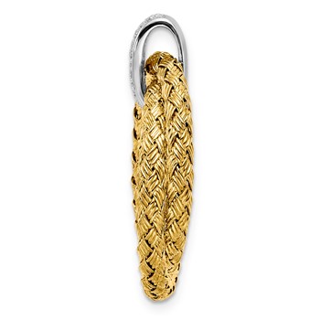 Leslie's Sterling Silver Rhodium-plated Gold-plated CZ Braided Pendant — alternate view