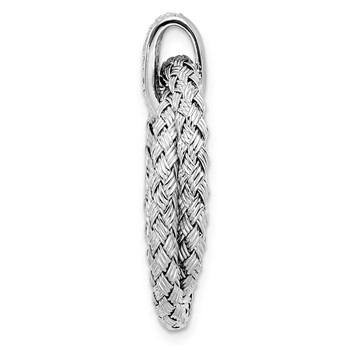 Leslie's Sterling Silver RH-plated Polished with CZ Braided Pendant — alternate view