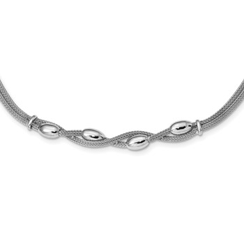 Leslie's Sterling Silver Polished Twisted w/1.25 in ext Necklace