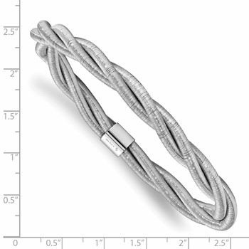 Leslie's Sterling Silver Rhodium Textured Twisted Slip-on Bangle — alternate view