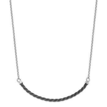 Leslie's Sterling Silver Rhodium & Ruthenium w/2.5 in ext. Necklace — alternate view