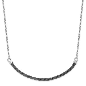 Leslie's Sterling Silver Rhodium & Ruthenium w/2.5 in ext. Necklace