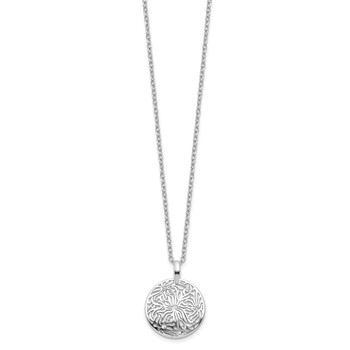 Leslie's Sterling Silver Polished CZ Floral Pendant Necklace — alternate view
