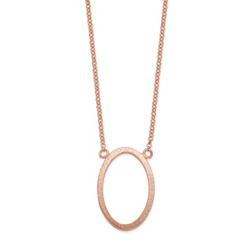 Leslie's Sterling Silver Rose-tone Oval w/2 in ext. Necklace — alternate view
