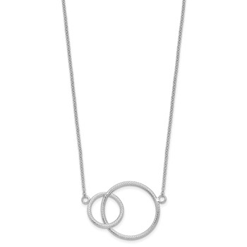 Leslie's Sterling Silver Rhodium Intertwined Circles w/2 in ext. Necklace — alternate view