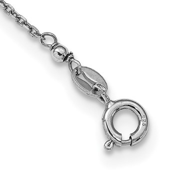 Leslie's Sterling Silver Polished Crystal Oval w/1 in ext. Necklace — alternate view