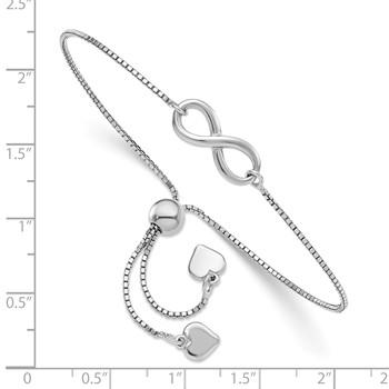Leslie's Sterling Silver RH-plated Polished Infinity Adjustable Bracelet — alternate view