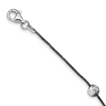 Leslie's Sterling Silver & Ruthenium D/C Bead Necklace — alternate view