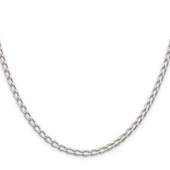 Amore La Vita Sterling Silver Rhodium-plated Polished 3.2mm 10 inch with Lobster Clasp Open Link Charm Anklet — alternate view