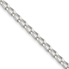 Image of Amore La Vita Sterling Silver Rhodium-plated Polished 3.2mm 7 inch Open Link with Lobster Clasp Chain Charm Bracelet
