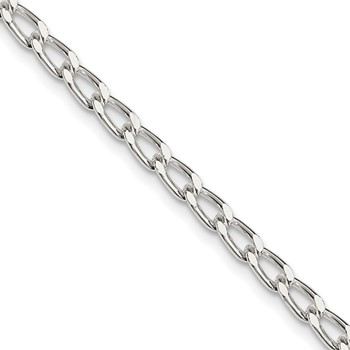 Amore La Vita Sterling Silver Rhodium-plated Polished 3.2mm 10 inch with Lobster Clasp Open Link Charm Anklet