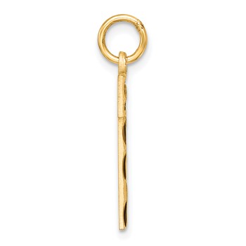 Sterling Silver Gold-plated Large Diamond-cut #1 Charm — alternate view