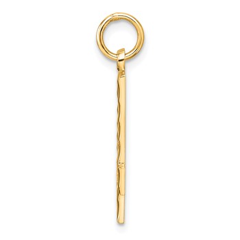 Sterling Silver Gold-plated Large Diamond-cut #4 Charm — alternate view