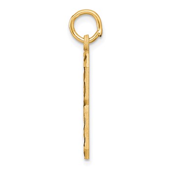 Sterling Silver Gold-plated Large Diamond-cut #8 Charm — alternate view