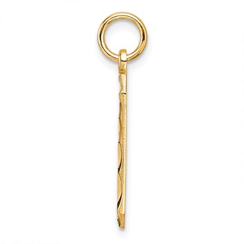 Sterling Silver Gold-plated Large Diamond-cut #9 Charm — alternate view