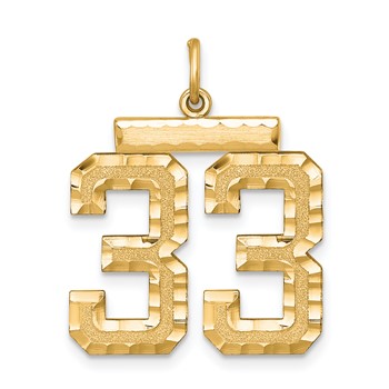 Sterling Silver/Gold Plated Large #33 Charm