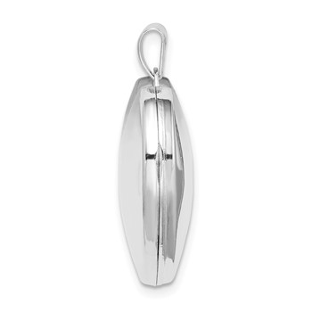 Sterling Silver Rhodium-plated Plain 21mm Heart Locket — alternate view