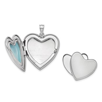 Sterling Silver Rhod-pl Guardian Angel Ash Holder Heart Locket Necklace — alternate view