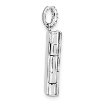 Sterling Silver Rhodium-plated CZ 19mm Book Locket — alternate view