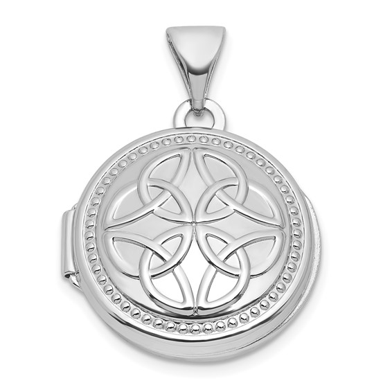 Celtic Knot Design Necklace Rhodium-plated Sterling Silver