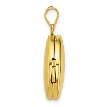 Sterling Silver Gold-plated Polished Front/Brushed Back Paw Print 20mm Round Locket — alternate view