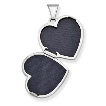 Sterling Silver 18mm Heart Black & White Swarovski Elements Locket — alternate view