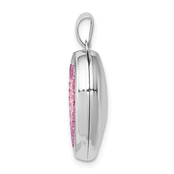 Sterling Silver Rhodium-plated 18mm Preciosa Crystal Heart Locket — alternate view