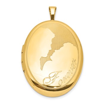 Sterling Silver & Gold-plated Forever Man & Woman Oval Locket