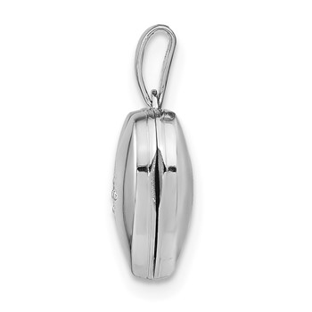Sterling Silver Rhodium-plated & Diamond 20mm D/C Heart Locket — alternate view