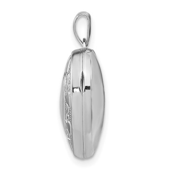Sterling Silver Rhodium-plated Heart Locket — alternate view