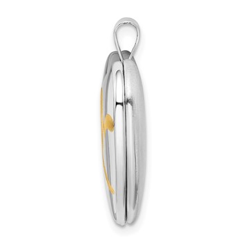 Sterling Silver Rhodium-plated Gold-plated Linked Hearts 20mm Heart Locket — alternate view