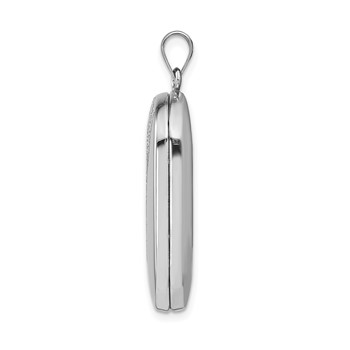 Sterling Silver Rhodium-plated 30mm Footprints Rectangular Locket — alternate view